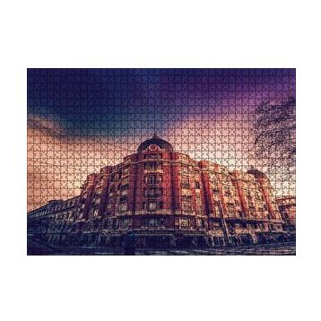 Cakapuzzle Mimari Kırmızı Köşe Bina 120 Parça Ahşap Puzzle