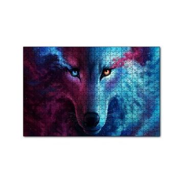 Cakapuzzle Mistik Kurt Gözleri Mavi ve Kırmızı 120 Parça Ahşap Puzzle