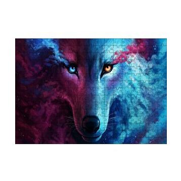 Cakapuzzle Mistik Kurt Gözleri Mavi ve Kırmızı 120 Parça Ahşap Puzzle