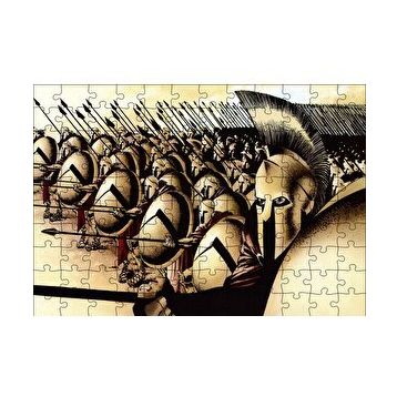 Cakapuzzle Mızraklı ve Kalkanlı Askerler 120 Parça Ahşap Puzzle