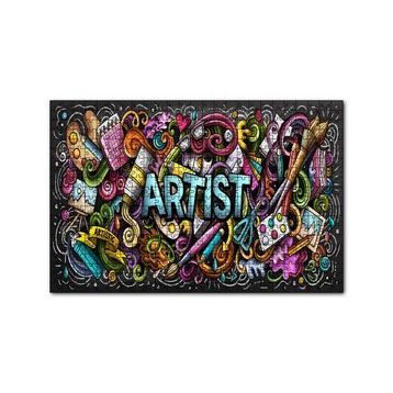 Cakapuzzle Modern Sanat Boyama Sanatı Aletleri 120 Parça Ahşap Puzzle