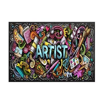 Cakapuzzle Modern Sanat Boyama Sanatı Aletleri 120 Parça Ahşap Puzzle