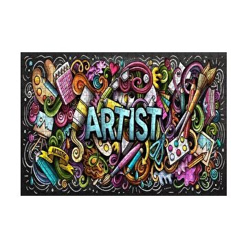 Cakapuzzle Modern Sanat Boyama Sanatı Aletleri 120 Parça Ahşap Puzzle