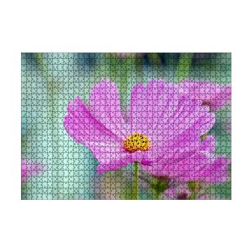 Cakapuzzle Mor Kosmeya Çiçekler Görseli 120 Parça Ahşap Puzzle