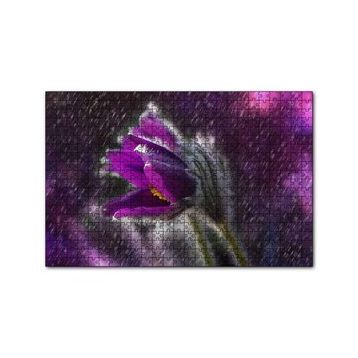 Cakapuzzle Mor Papatya Yağmur Damlaları ve Güneş Işığı 120 Parça Puzzle