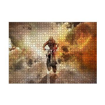 Cakapuzzle Motokros Helikopterler ve Kızıl Dumanlar 120 Parça Ahşap Puzzle