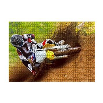 Cakapuzzle Motokros Spor Yarışı Anları 120 Parça Ahşap Puzzle