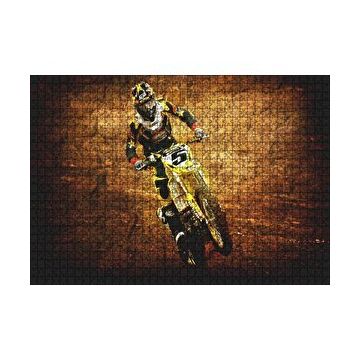 Cakapuzzle Motokros Vintage Tarzı Görsel 120 Parça Ahşap Puzzle