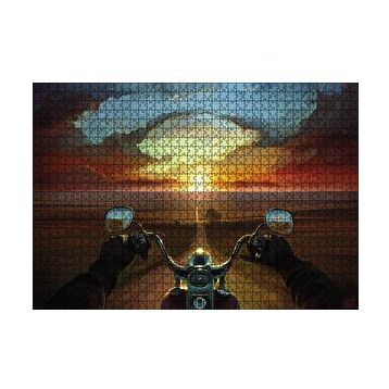 Cakapuzzle Motorcu Uzun İnce Yol 120 Parça Ahşap Puzzle
