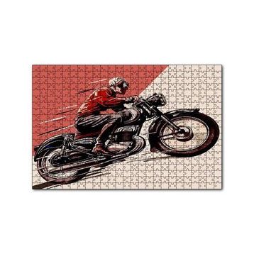 Cakapuzzle Motosiklet Ve Sürücüsü Eksizi Görseli 120 Parça Ahşap Puzzle