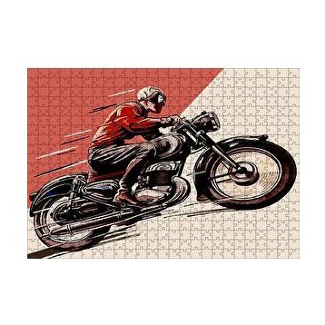 Cakapuzzle Motosiklet Ve Sürücüsü Eksizi Görseli 120 Parça Ahşap Puzzle