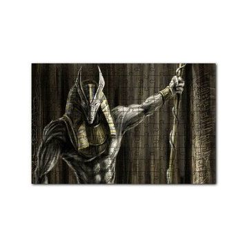 Cakapuzzle Muhteşem Kaslarıyla Anubis ve Asası 120 Parça Ahşap Puzzle