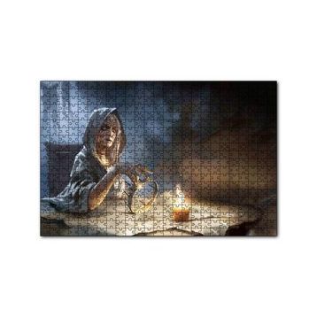 Cakapuzzle Mum Işığında Büyü Yapan Cadı 255 Parça Puzzle