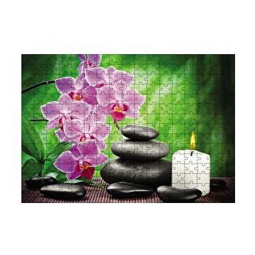 Cakapuzzle Mum Taşlar Çiçek Görseli 120 Parça Ahşap Puzzle