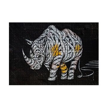 Cakapuzzle Mumya Gergedan Duvar Boyama 120 Parça Ahşap Puzzle