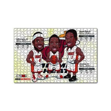 Cakapuzzle NBA Lebron Dwyane Chris Karikatürize 120 Parça Ahşap Puzzle