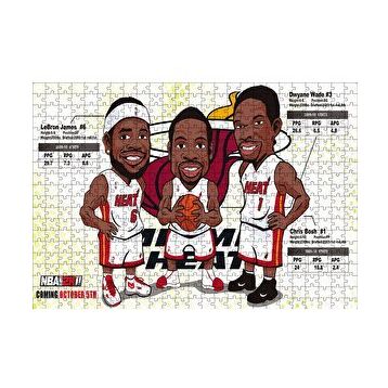 Cakapuzzle NBA Lebron Dwyane Chris Karikatürize 120 Parça Ahşap Puzzle