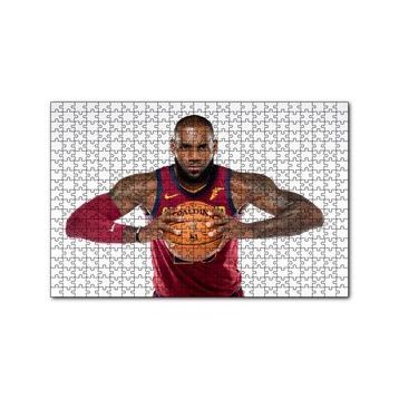 Cakapuzzle NBA Lebron James Cleveland Cavaliers Bordo Forma 120 Parça Ahşap Puzzle