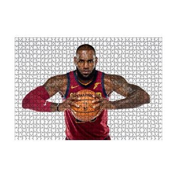 Cakapuzzle NBA Lebron James Cleveland Cavaliers Bordo Forma 120 Parça Ahşap Puzzle