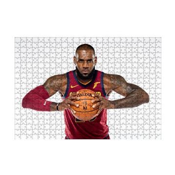 Cakapuzzle NBA Lebron James Cleveland Cavaliers Bordo Forma 120 Parça Ahşap Puzzle