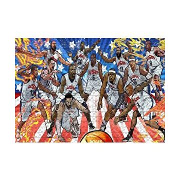 Cakapuzzle NBA Rüya Takımı Çizim 120 Parça Ahşap Puzzle