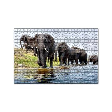 Cakapuzzle Nehir Kenarında Filler 120 Parça Ahşap Puzzle