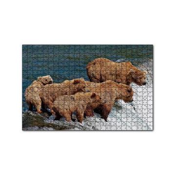 Cakapuzzle Nehir Kıyısındaki Boz Ayılar 120 Parça Ahşap Puzzle