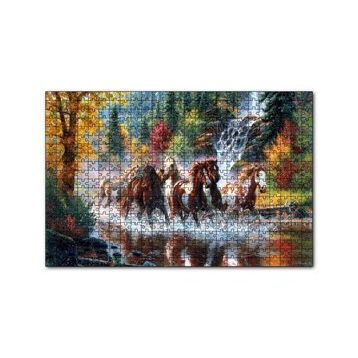 Cakapuzzle Nehirde Koşan Yaban Atları 120 Parça Ahşap Puzzle