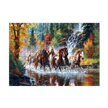 Cakapuzzle Nehirde Koşan Yaban Atları 120 Parça Ahşap Puzzle