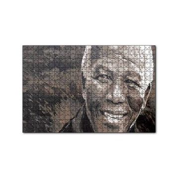 Cakapuzzle Nelson Mandela Yağlı Boya Siyah Beyaz 120 Parça Ahşap Puzzle