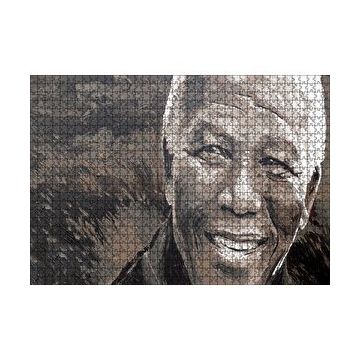 Cakapuzzle Nelson Mandela Yağlı Boya Siyah Beyaz 120 Parça Ahşap Puzzle