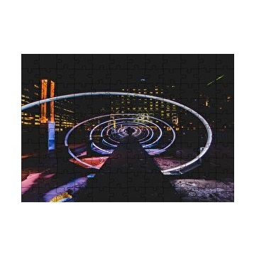 Cakapuzzle Neon Spiral Tünel ve Adam 120 Parça Ahşap Puzzle