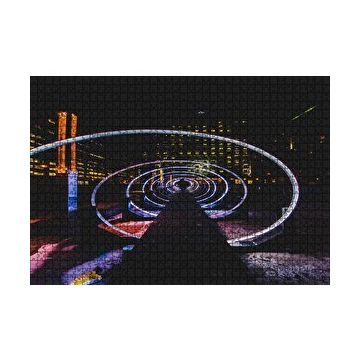 Cakapuzzle Neon Spiral Tünel ve Adam 120 Parça Ahşap Puzzle