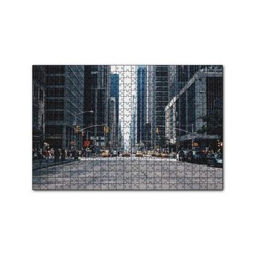 Cakapuzzle New York Gökdelenler Cadde Araçlar ve İnsanlar 120 Parça Ahşap Puzzle