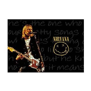 Cakapuzzle Nirvana Kurt Cobain Elektrogitar Smiley 120 Parça Ahşap Puzzle