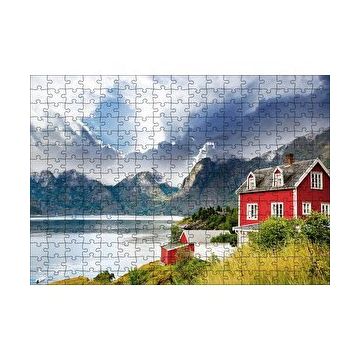 Cakapuzzle Norveç Dağ Göl Evi 120 Parça Ahşap Puzzle