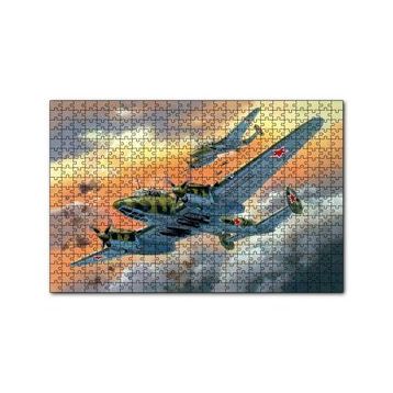Cakapuzzle Nostaljik Bombardıman Savaş Uçakları Çizim 120 Parça Ahşap Puzzle