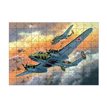 Cakapuzzle Nostaljik Bombardıman Savaş Uçakları Çizim 120 Parça Ahşap Puzzle
