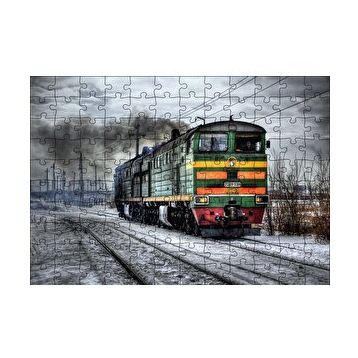 Cakapuzzle Nostaljik Elektrikli Renkli Tren 120 Parça Ahşap Puzzle