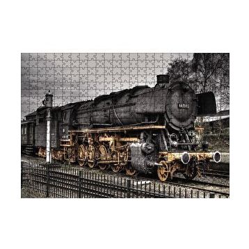 Cakapuzzle Nostaljik Kara Tren Görseli 120 Parça Ahşap Puzzle