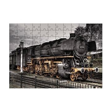 Cakapuzzle Nostaljik Kara Tren Görseli 120 Parça Ahşap Puzzle