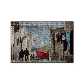 Cakapuzzle Nostaljik Sokak Merdivenler Çamaşırlar 120 Parça Ahşap Puzzle