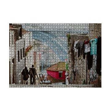 Cakapuzzle Nostaljik Sokak Merdivenler Çamaşırlar 120 Parça Ahşap Puzzle