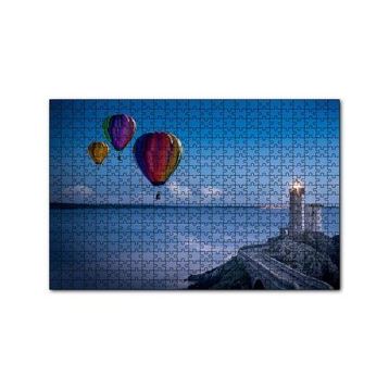 Cakapuzzle Okyanus Deniz Feneri ve Sıcak Hava Balonları 120 Parça Ahşap Puzzle