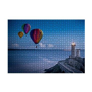 Cakapuzzle Okyanus Deniz Feneri ve Sıcak Hava Balonları 120 Parça Ahşap Puzzle