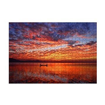 Cakapuzzle Okyanus Tekne Bulutlar ve Muhteşem Yansımaları 120 Parça Ahşap Puzzle