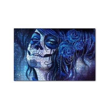 Cakapuzzle Ölülerin Günü Lacivert Güller ve Boyalar 120 Parça Ahşap Puzzle