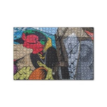Cakapuzzle Öpüşen Çift Bina Boyama 120 Parça Ahşap Puzzle