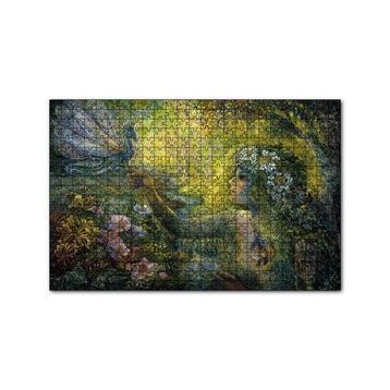 Cakapuzzle Orman Kız ve Bebek Ejderha Mistik Tablo 120 Parça Ahşap Puzzle