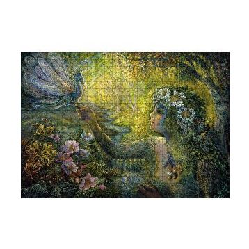 Cakapuzzle Orman Kız ve Bebek Ejderha Mistik Tablo 120 Parça Ahşap Puzzle